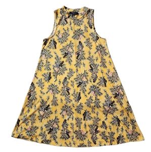 Heart Soul Yellow Floral Sleeveless Dress Size Medium